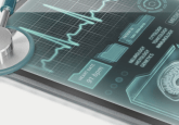 A stethoscope resting on an iPad. On the screen is a image of a brain, some graphs and various medical files. To represent that Verana Health and HealthVerity to boost clinical insights with RWE.